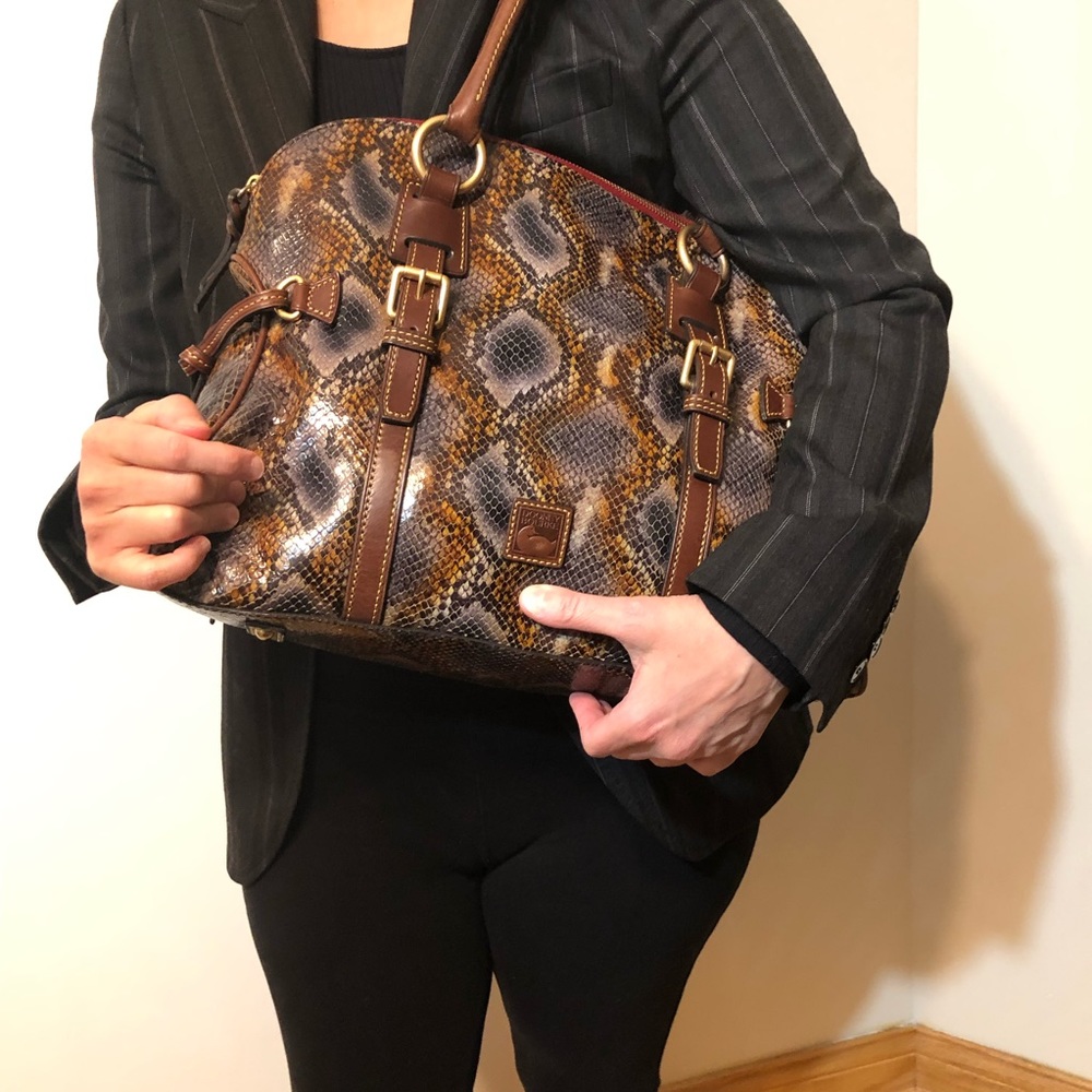 Dooney and Bourke leather tote with sashes